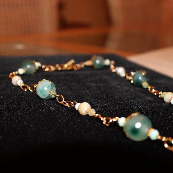 Amazonite necklace with matching earrings - Picture 5 of 8